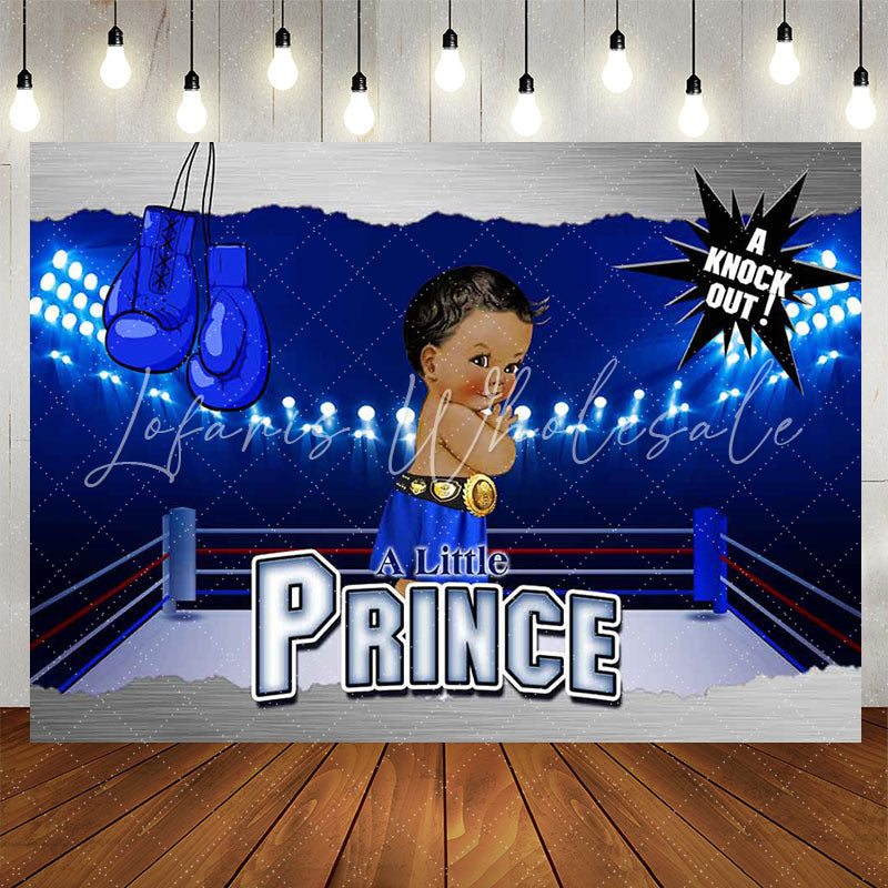 Lofaris Prince Knock Out Blue Prize Ring Baby Shower Backdrop