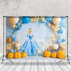 Pumpkin Balloon Floral Cinderella Cake Smash Backdrop