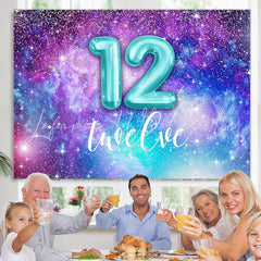 Lofaris Purple and Blue Starry Universe 12Th Birthday Backdrop