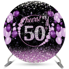 Lofaris Purple Diamond Cheers To 50Th Circle Birthday Backdrop