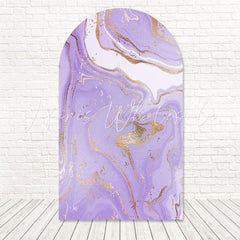 Purple Marble Glam Tone Arch Backdrop For Stylish Birthday
