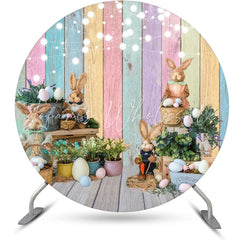 Lofaris Rabbit Colored Board Plant Round Birthday Backdrop