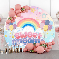 Lofaris Rainbow Balloons Sweet Dreams Circle Birthday Backdrop