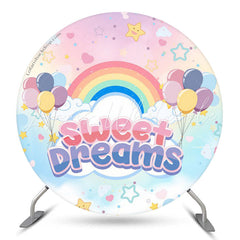 Lofaris Rainbow Balloons Sweet Dreams Circle Birthday Backdrop