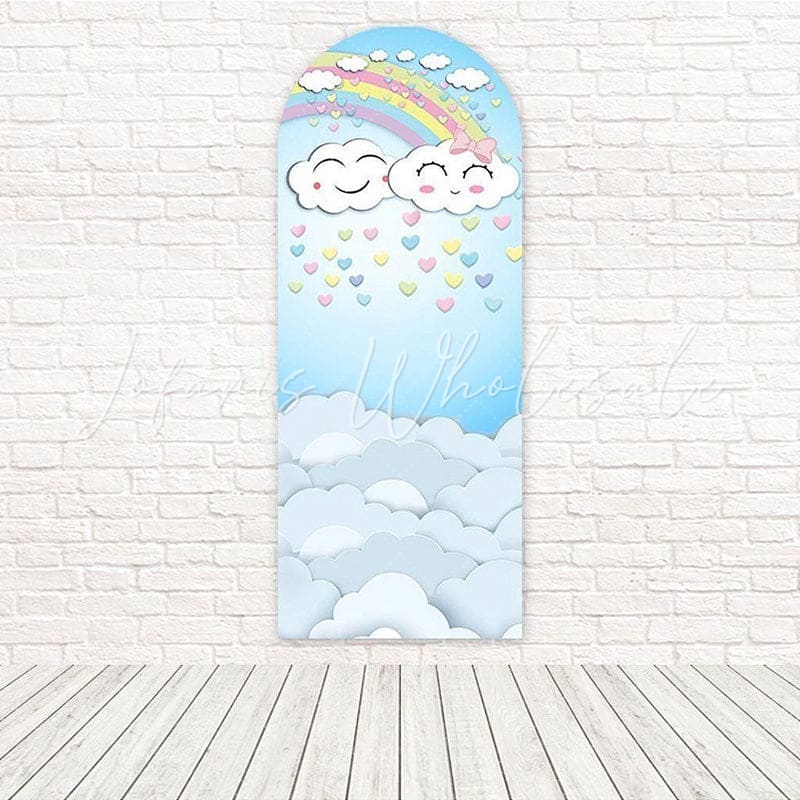 Rainbow Hearts Bright Color Burst Mood Arch Backdrop For Happy Event