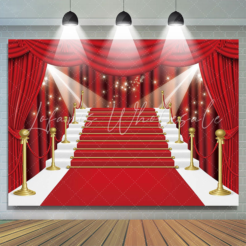 Lofaris Red Curtain Film Stars Celebrity Birthday Backdrop