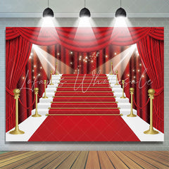 Lofaris Red Curtain Film Stars Celebrity Birthday Backdrop