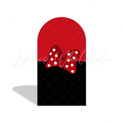 Red Minnie Baby Shower Birthday Party Arch Backdrop Wall Cloth Cover