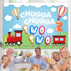 Lofaris Red Train And Chugga Happy 2nd Birthday Party Backdrop
