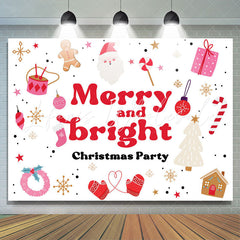 Lofaris Red White Merry And Bright Christmas Party Backdrop