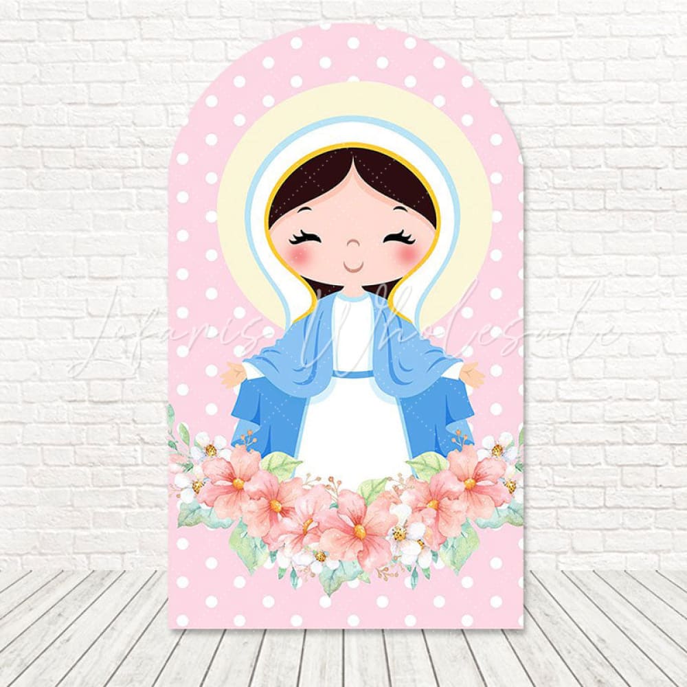 Religious Girl Soft Angel Glow Arch Backdrop For Holy Moment