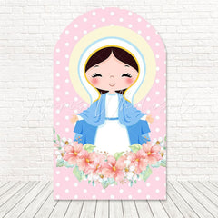 Religious Girl Soft Angel Glow Arch Backdrop For Holy Moment