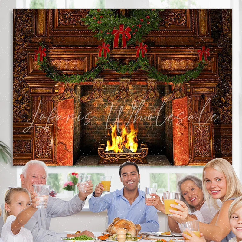Lofaris Retro socks fireplace gorgeous Christmas photo backdrop