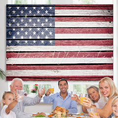 Lofaris Retro The US Flag Simple Wood Backdrop For Decoration