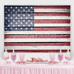 Lofaris Retro The US Flag Simple Wood Backdrop For Decoration