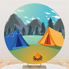 Lofaris Rivers Picnic Circle Happy Birthday Backdrop For Party