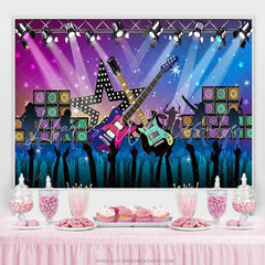 Lofaris Rock Star Vacation Karaoke Birthday Party Backdrop