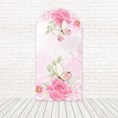 Rose Butterflies Arch Backdrop for Elegant and Beautiful Event Decor