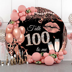 Lofaris Rose Gold Balloon Heel Round 100th Birthday Backdrop