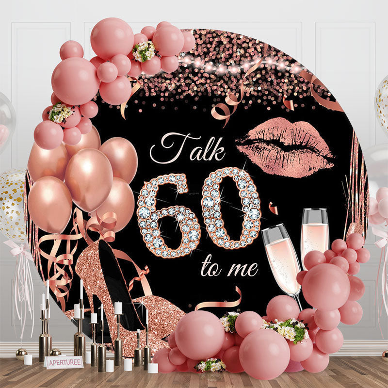 Lofaris Rose Gold Balloon Heel Round 60th Birthday Backdrop