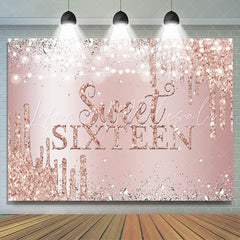 Lofaris Rose Gold Bokeh Diamond Sweet Sixteen Birthday Backdrop