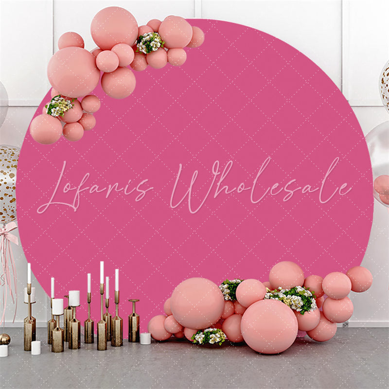 Lofaris Rose Red Solid Color Happy Birthday Circle Backdrop