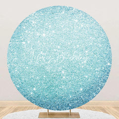 Lofaris Round Fantasy Blue Sparkling Bokeh Birthday Backdrop