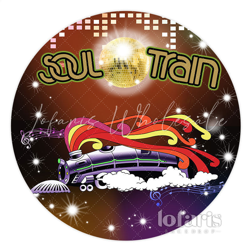 Lofaris Round Soul Train Theme Happy Birthday Backdrop For Party