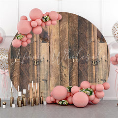 Lofaris Round Striped Wood Happy Birthday Backdrop For Party