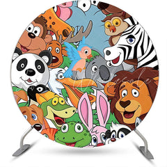 Lofaris Round Various Anmials Backdrop For Baby Shower Party
