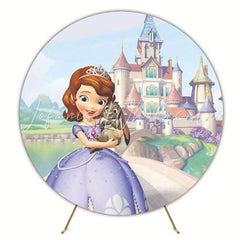 Royal Sophia Princess Round Backdrop For Kids Birthday Theme