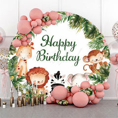 Lofaris Safari Wild Jungle Circle Birthday Backdrop For Boys