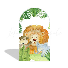 Safari Wild Jungle Happy Birthday Party Arch Backdrop Wall Cloth Cover