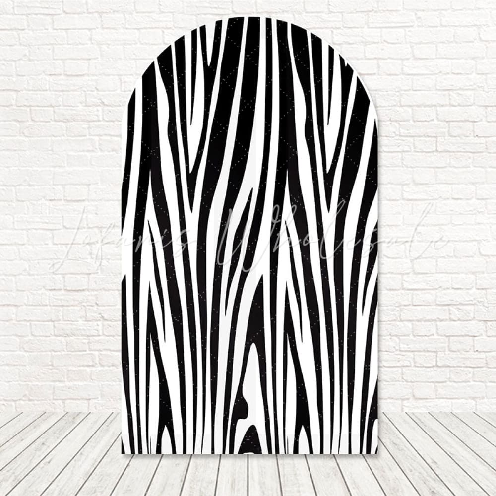 Safari Zebra Pattern Bold Arch Backdrop For Jungle Fun Day