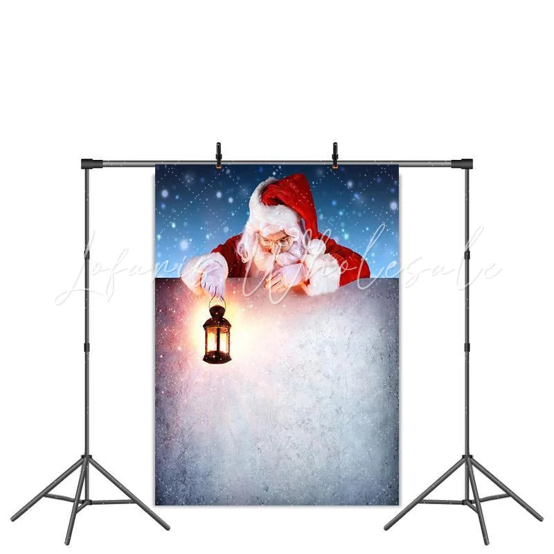 Lofaris Santa Claus Christmas Snowflake Photoshoot Backdrop Decoration