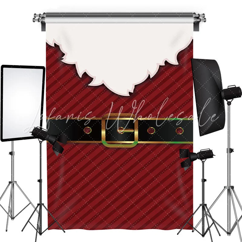 Lofaris Santa Claus White Beard Black Belt Christmas Backdrop