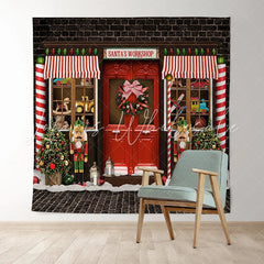 Lofaris Santas Workshop Theme Holiday Merry Christmas Backdrop