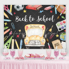 Lofaris School Bus Classroom stationery Back to Backdrop