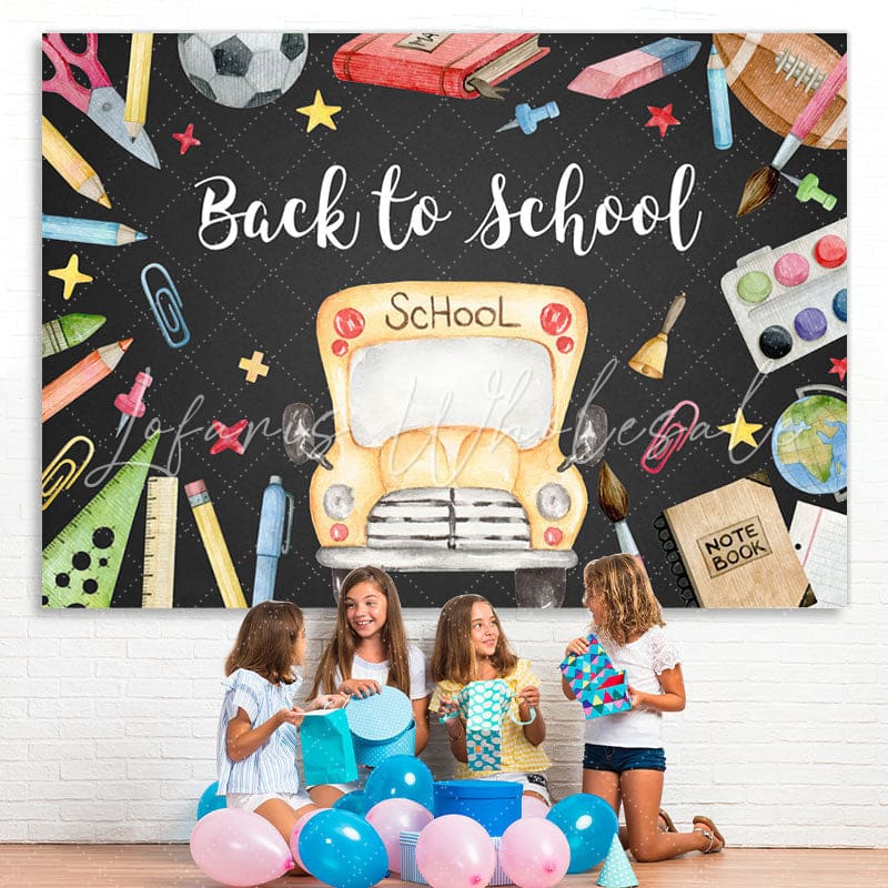 Lofaris School Bus Classroom stationery Back to Backdrop