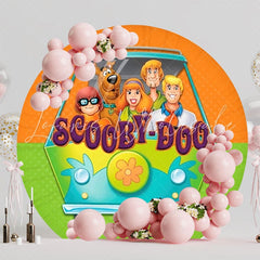 Scooby-Doo Mystery Gang Round Backdrop For Cartoon Party Theme