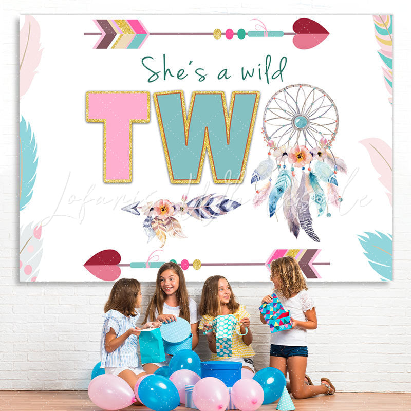 Lofaris She¡¯S Wild Two With Dreamcatcher Birthday Backdrop