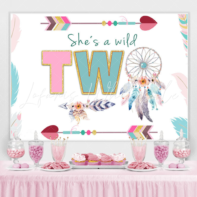 Lofaris She¡¯S Wild Two With Dreamcatcher Birthday Backdrop