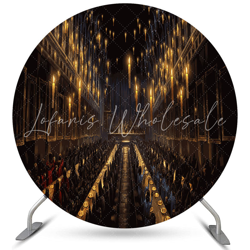 Lofaris Shiny Candles In The Church Circle Birthday Backdrop