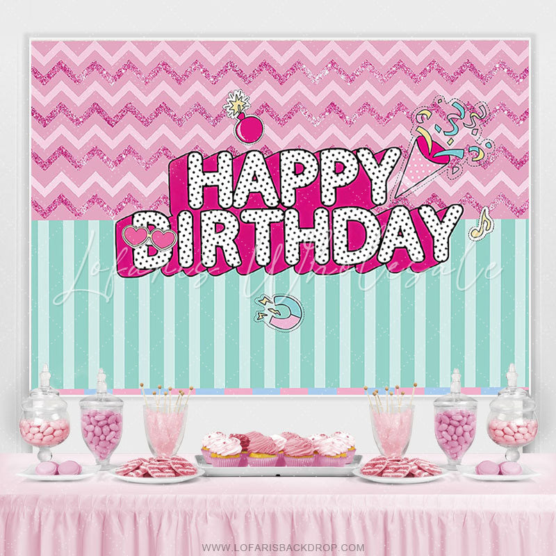 Lofaris Shiny Candy Sweet Princess Happy Birthday Backdrop