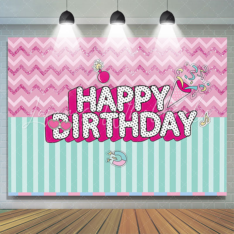 Lofaris Shiny Candy Sweet Princess Happy Birthday Backdrop