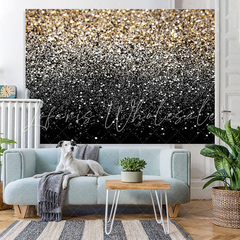 Lofaris Silver And Golden Snowy Bokeh Winter Backdrop