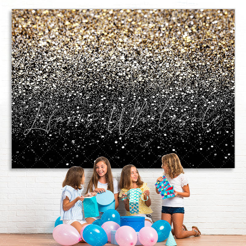 Lofaris Silver And Golden Snowy Bokeh Winter Backdrop