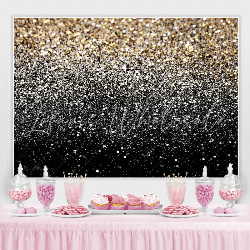 Lofaris Silver And Golden Snowy Bokeh Winter Backdrop