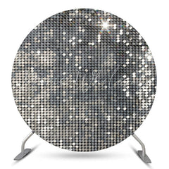 Lofaris Silver Glitter Sequins Backdrop For Disco Dance Party