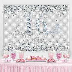 Lofaris Silver Shiny Diamond Sweet Sixteen Birthday Backdrop